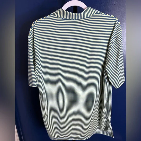 Peter Millar Summer Comfort Striped Polo Green & Yellow - Picture 4 of 4